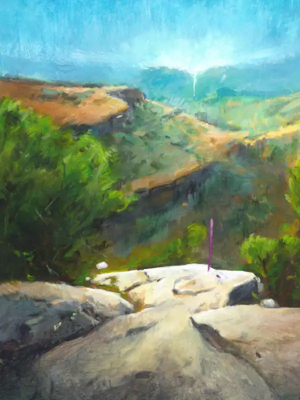 paysage acrylique papier la gouniafier gregoire de ricaud artiste peintre dessinateur bordeaux france